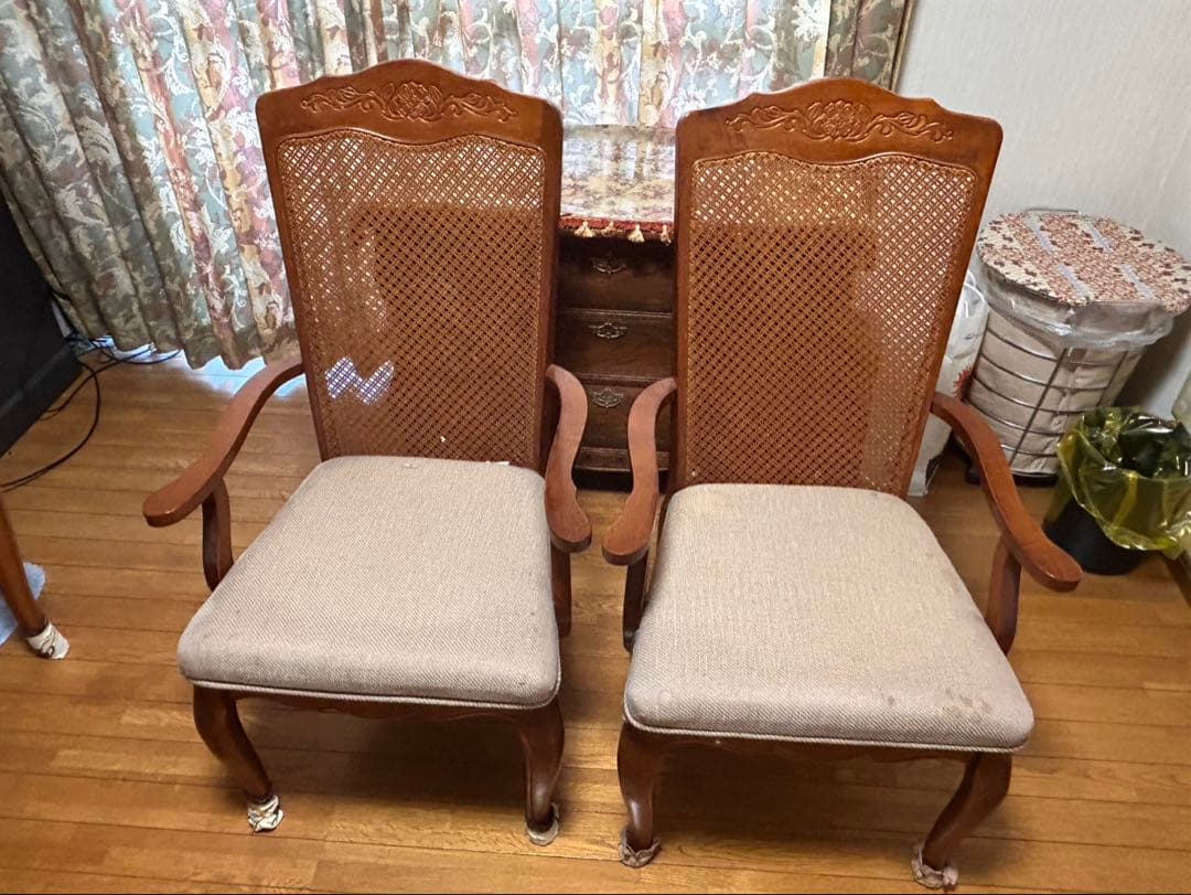 豪華なる楕円形木製⭐︎延長テーブルと椅子6脚セット