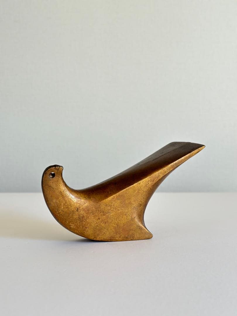 三枝惣太郎 新生鳩 ブロンズ彫刻 アート 美術 古道具 モダンデザイン