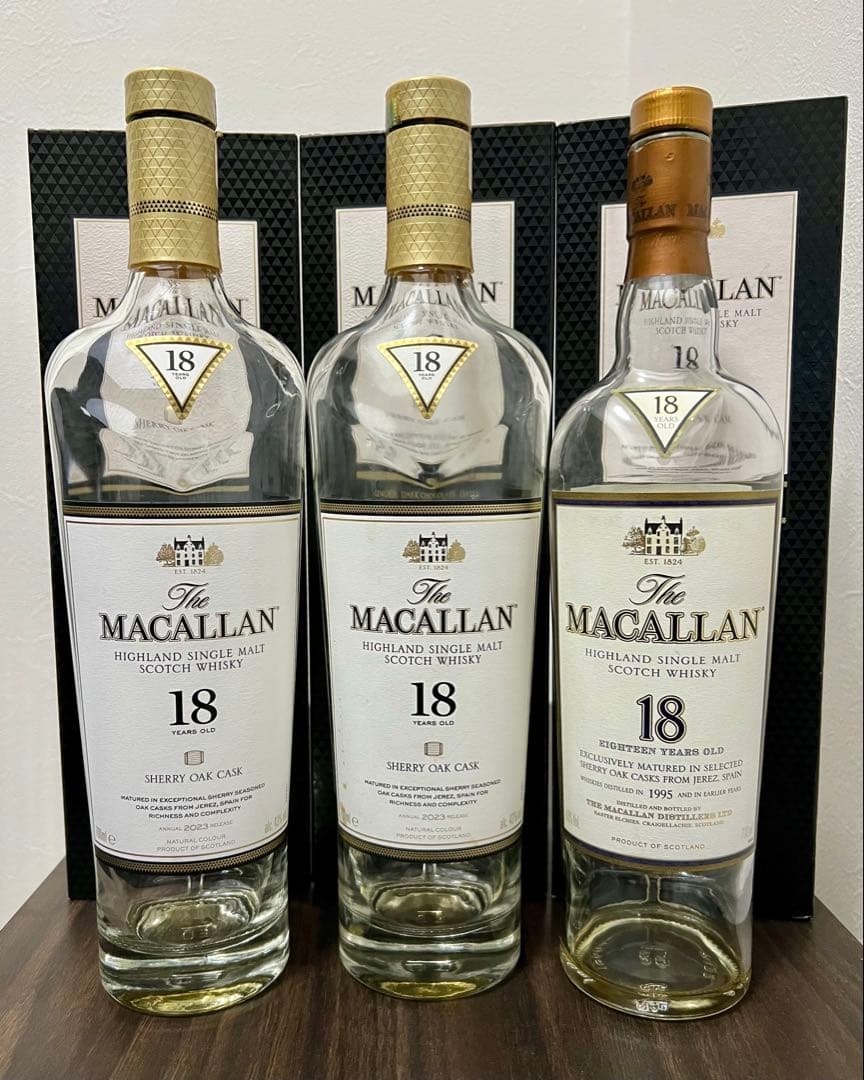 【ザマッカラン】18年　空き瓶　箱付き　3組