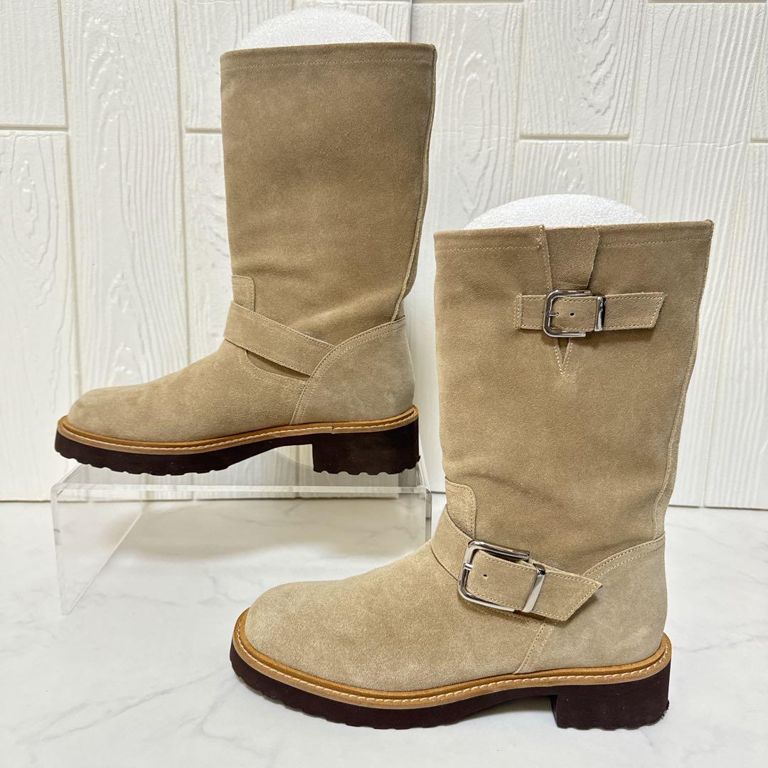 箱付き LE TALON レザーエンジニアブーツ 牛革スエード M 23.5