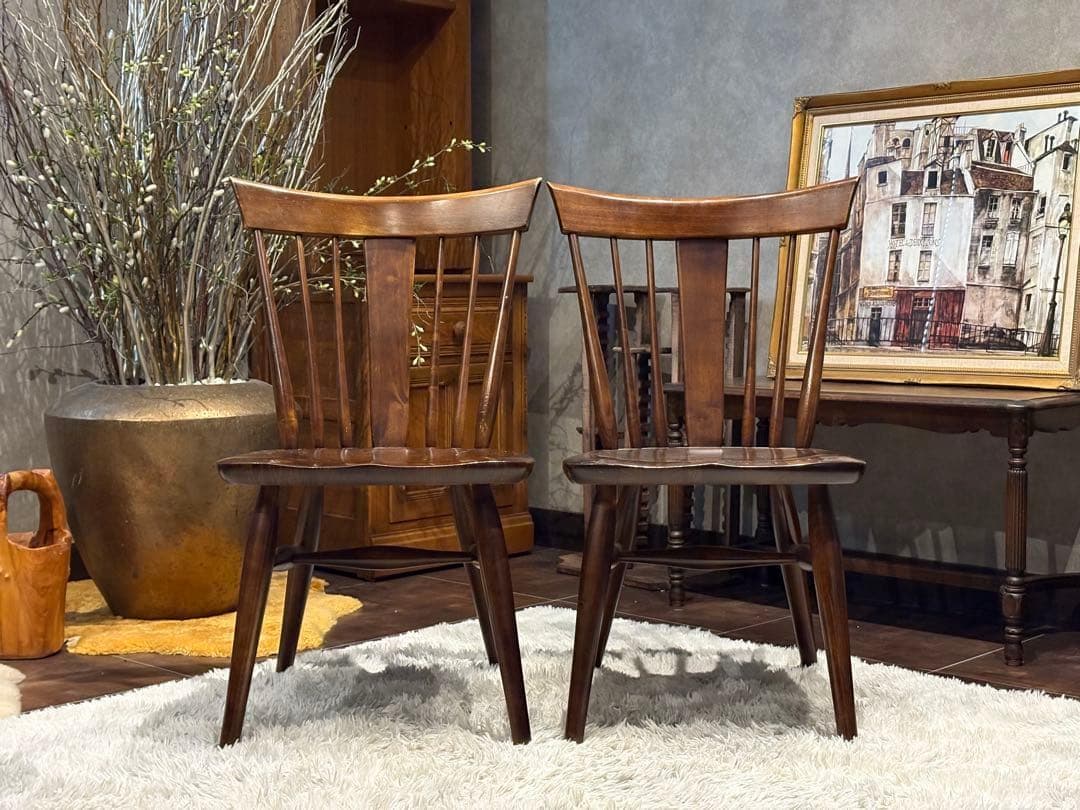 ②KASHIWA 柏木工　ウィンザーチェア　スポークチェア　アンティーク　SY