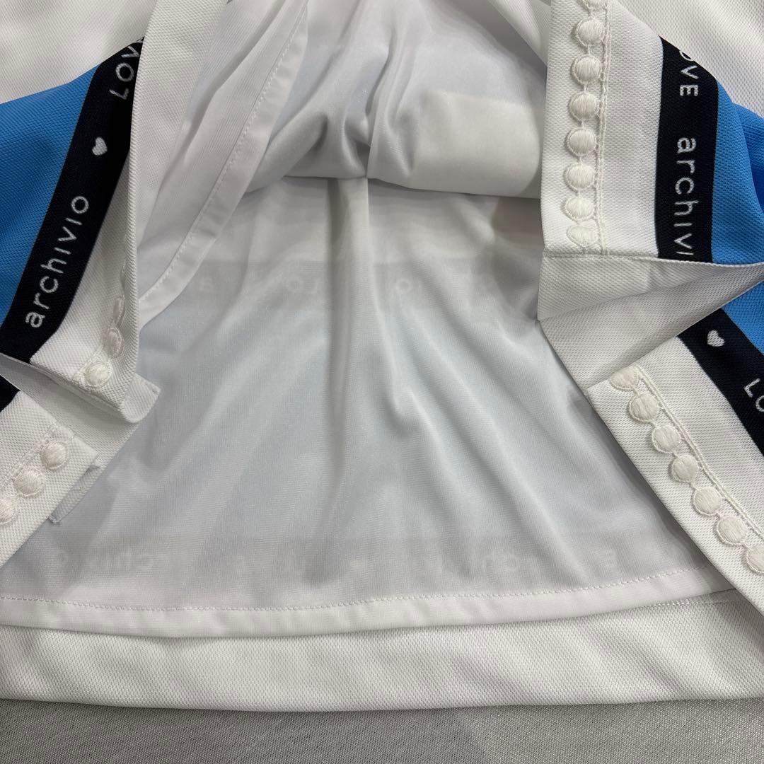 38 ARCHIVIO ブルー　吸汗速乾 UVカット パイピング