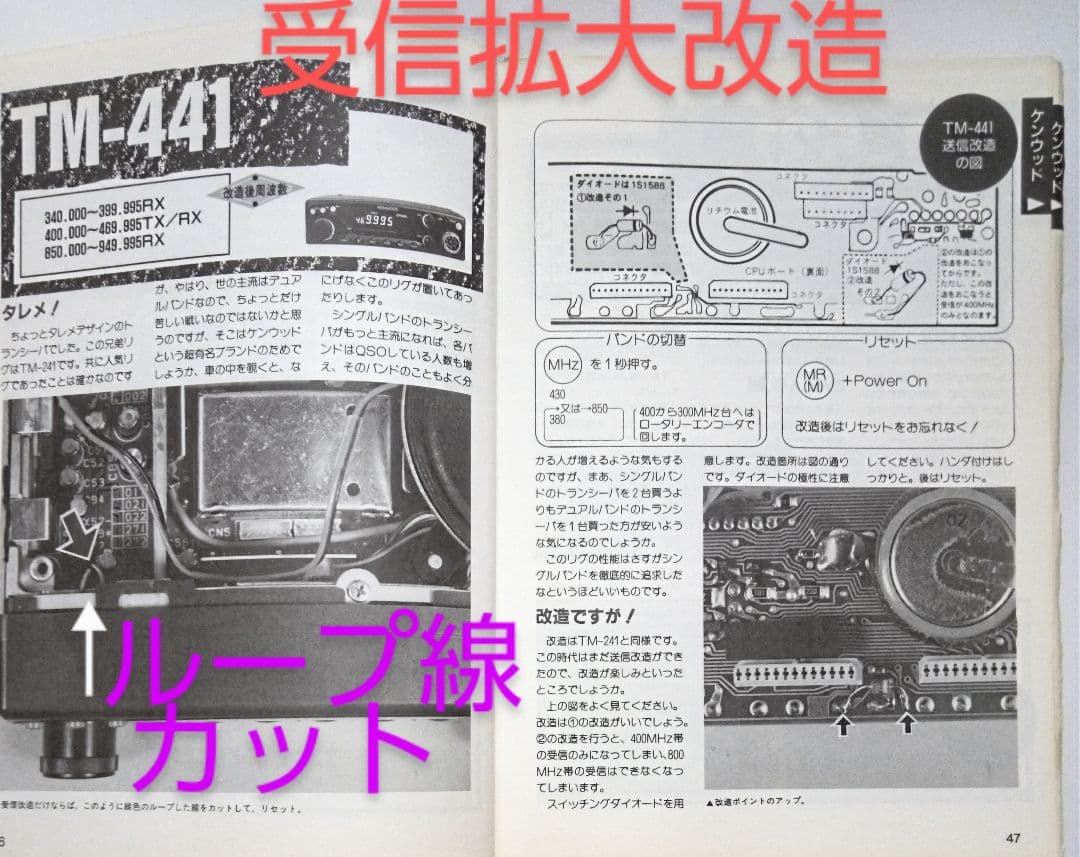 ケンウッド製　TM-441S (433Mhz) 35w　動作品