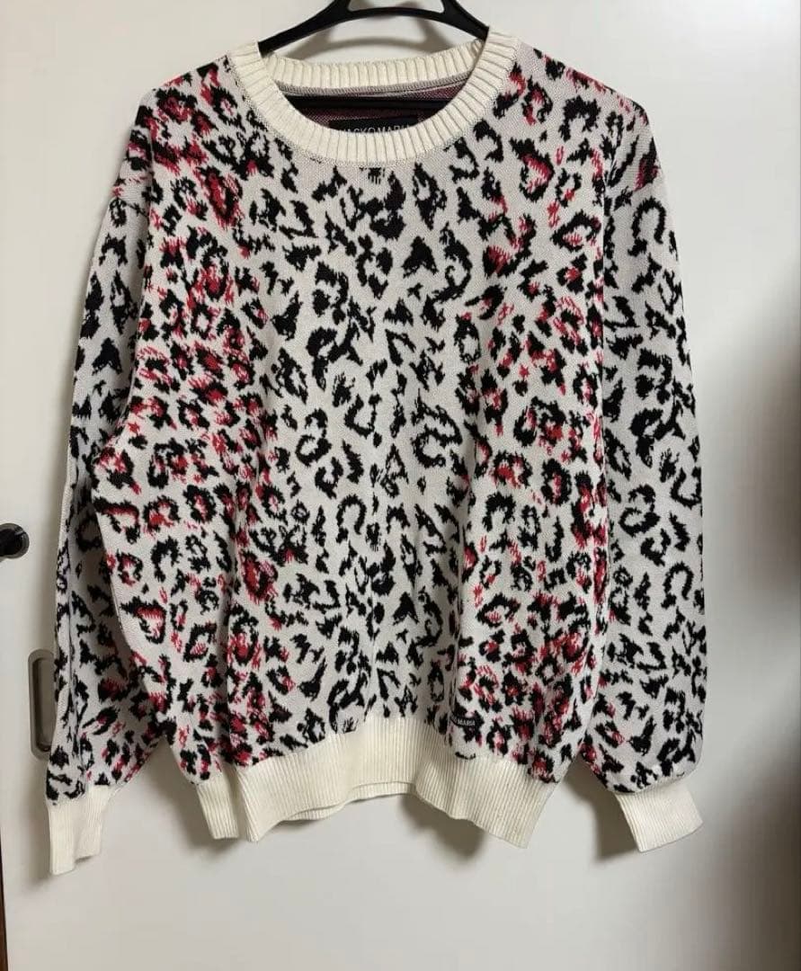 WACKO MARIA ワコマリア　25SS レオパード　セーター　ホワイト　M