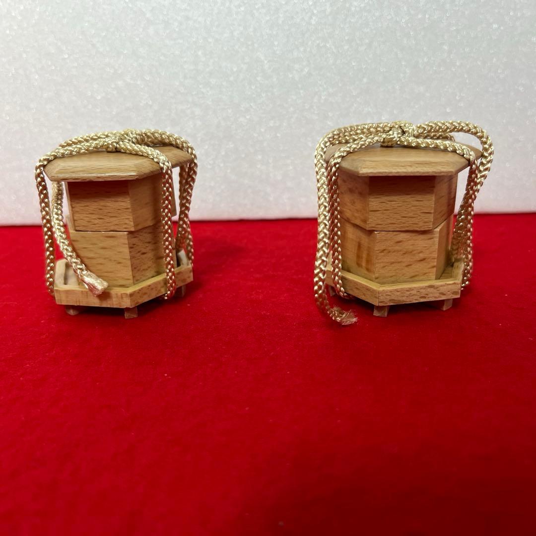 収納式親王飾り　刺繍梅桜　セット