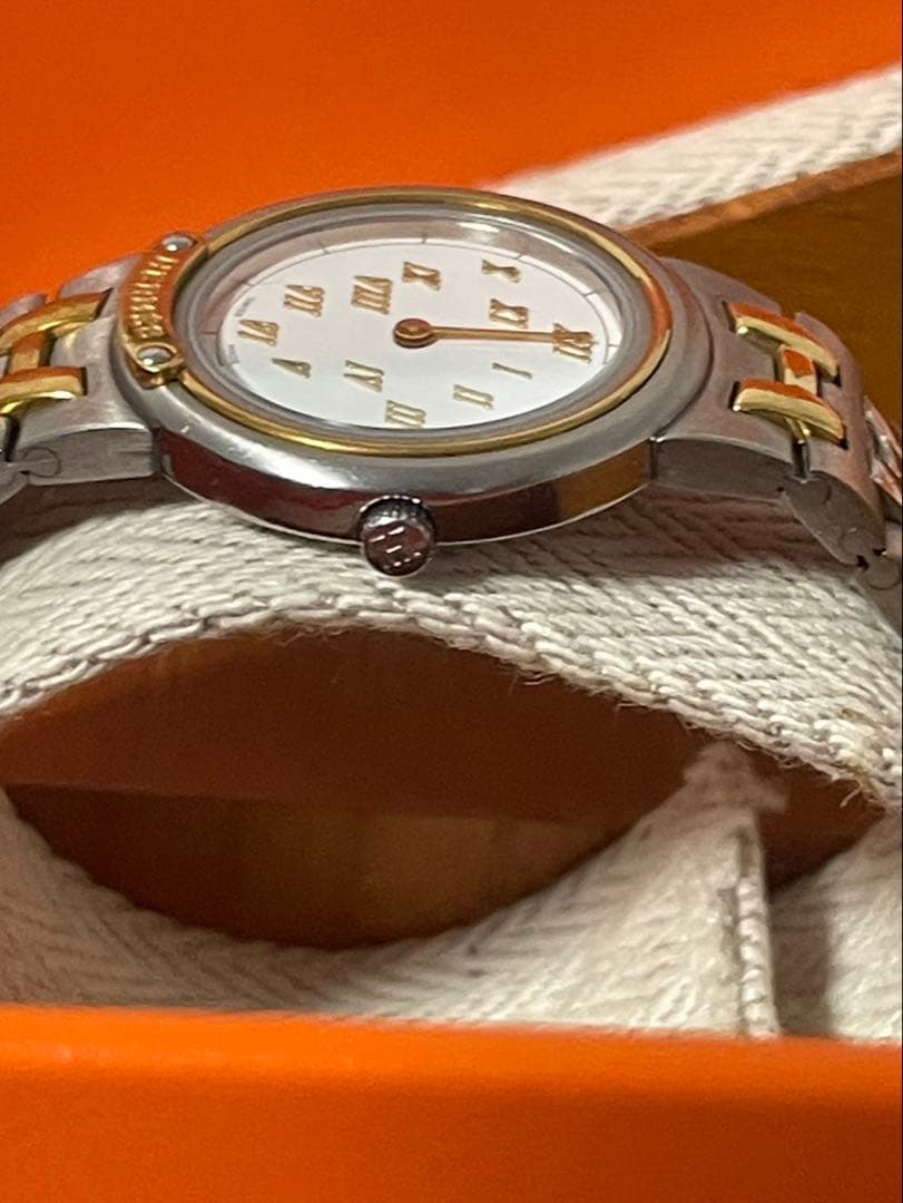 エルメス 腕時計 メテオール ゴールド シルバー コンビ