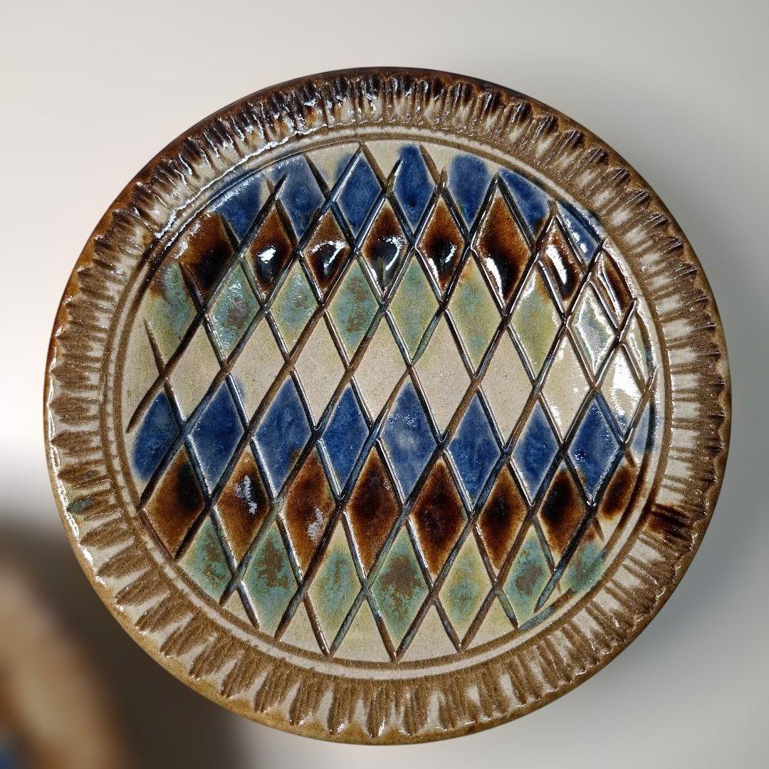 陶藝玉城　ダイヤ柄５寸皿　2点