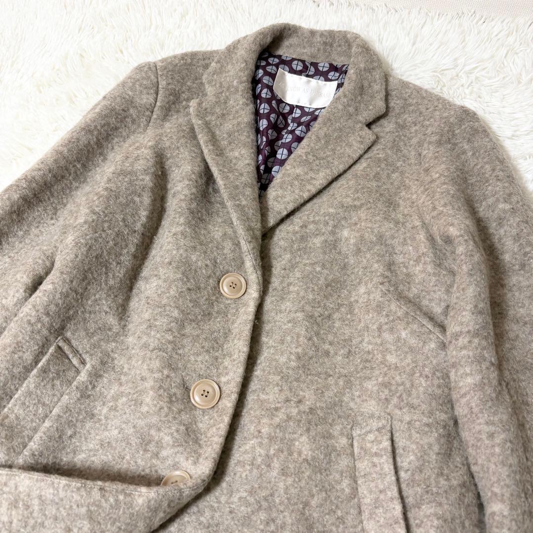 アズノゥアズオオラカ ウールコート グレージュ 大きいサイズ 17号