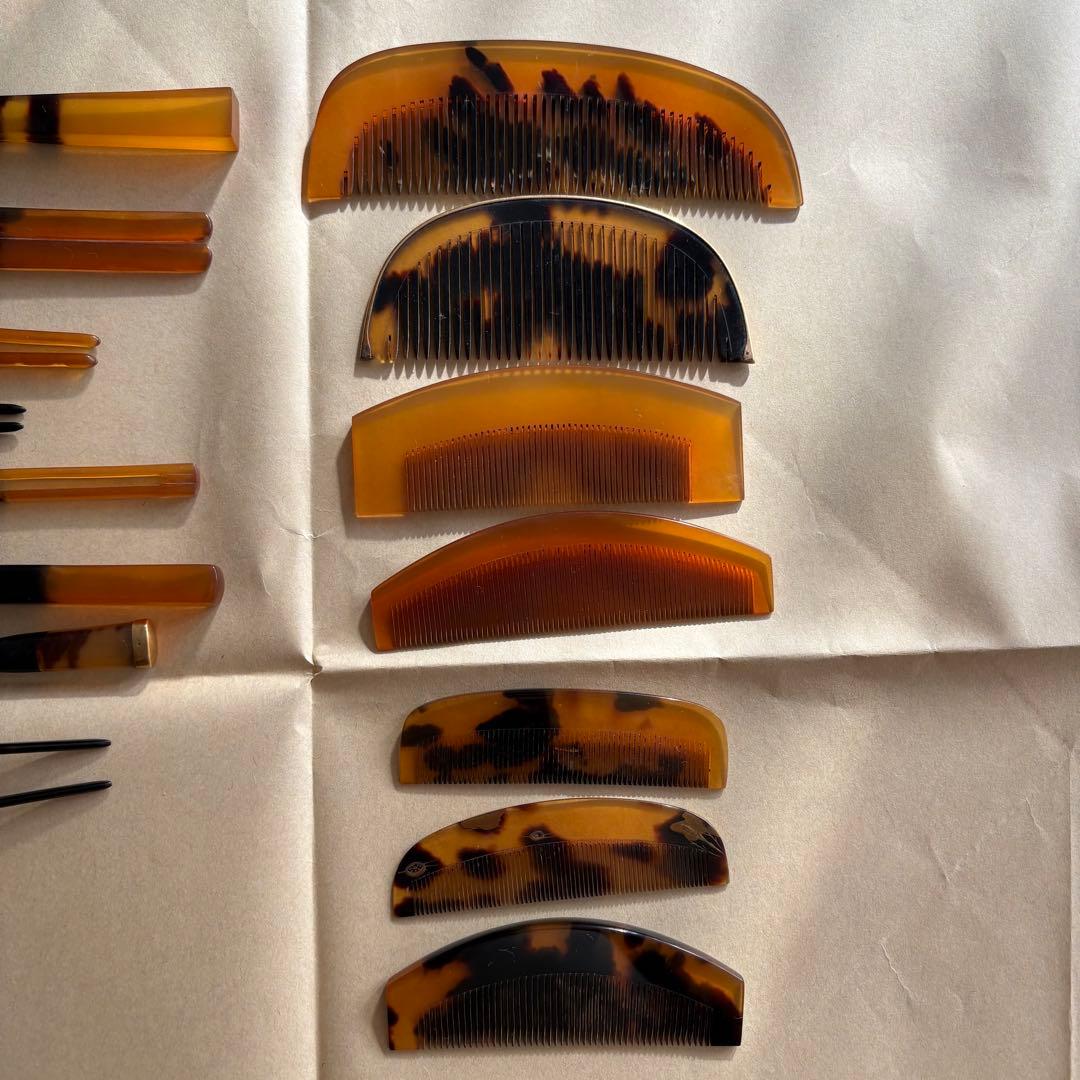 本べっ甲　べっ甲 かんざし 髪飾り 鼈甲 櫛　折り鶴　着物　19点まとめ売り