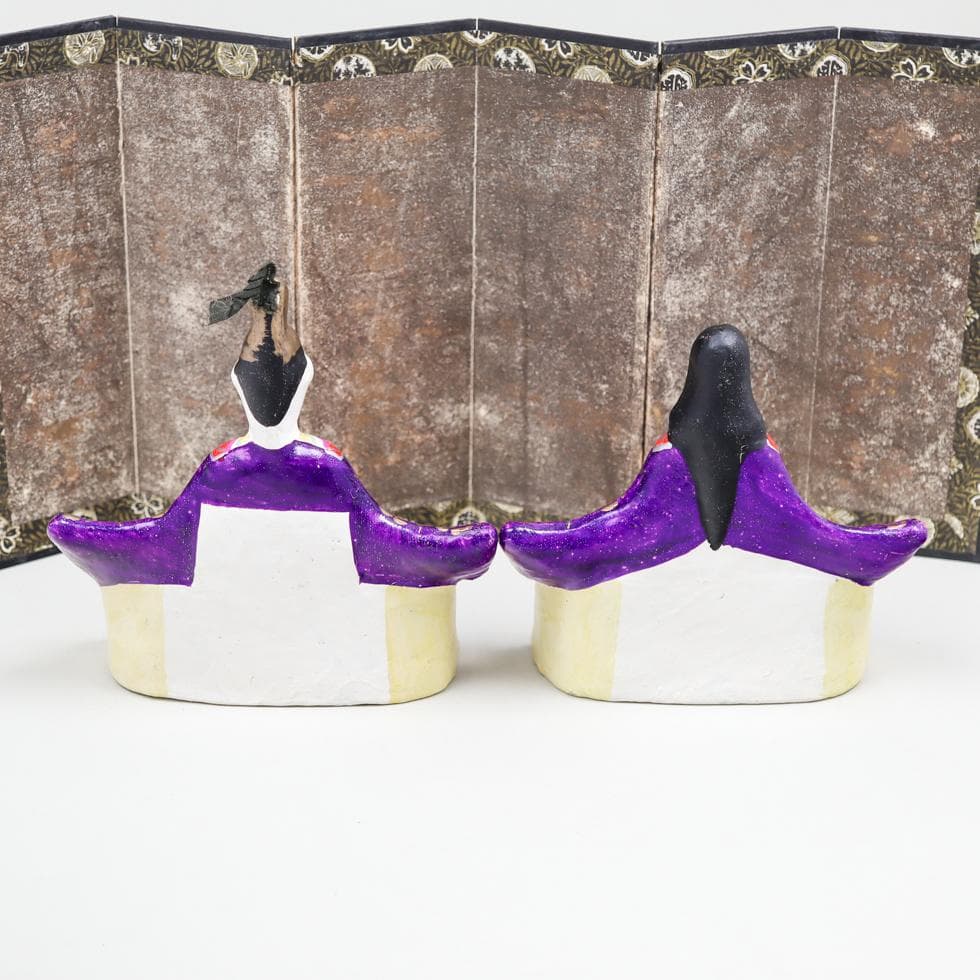 富山土人形 雛人形 11点 花瓶 屏風