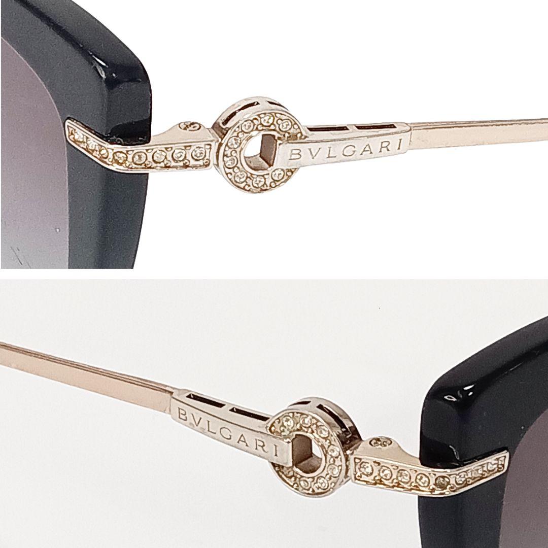 ブルガリ BVLGARI サングラス ラインストーン ブラック キャットアイ