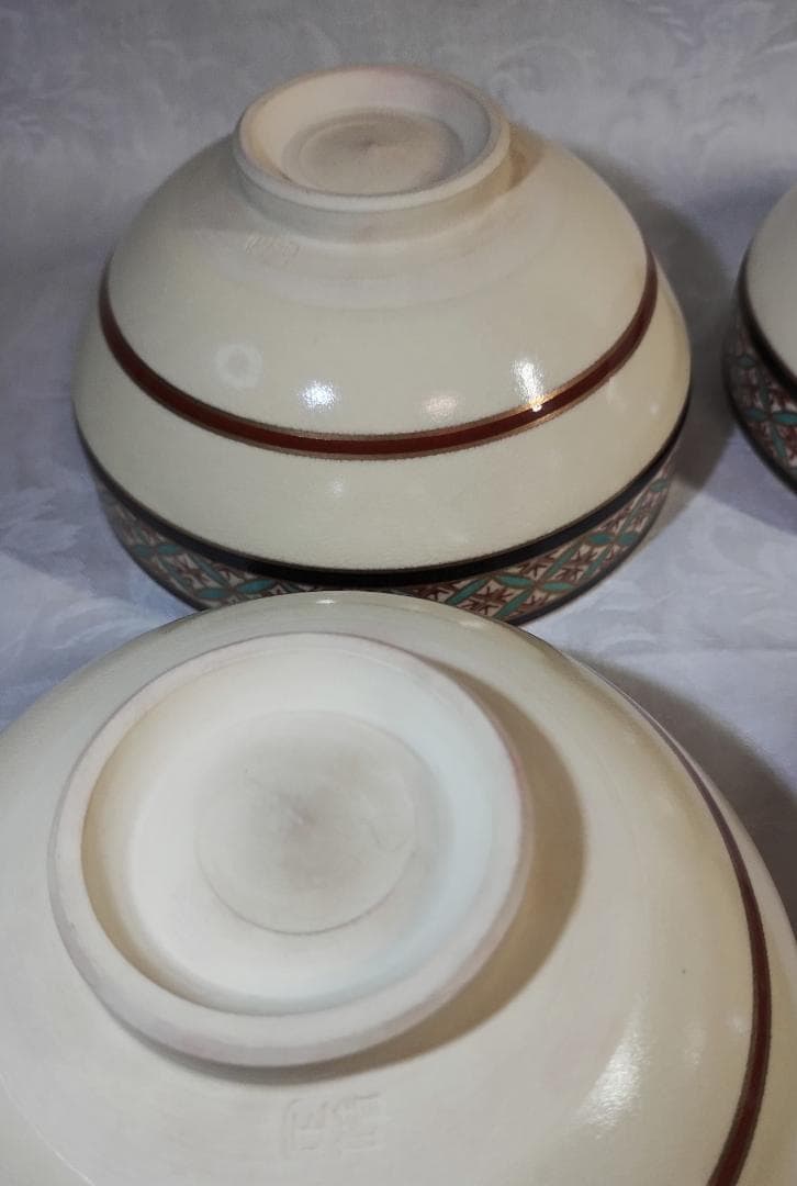 定靖　獨楽形　栄七宝　茶碗　10杯　共箱付　茶道具