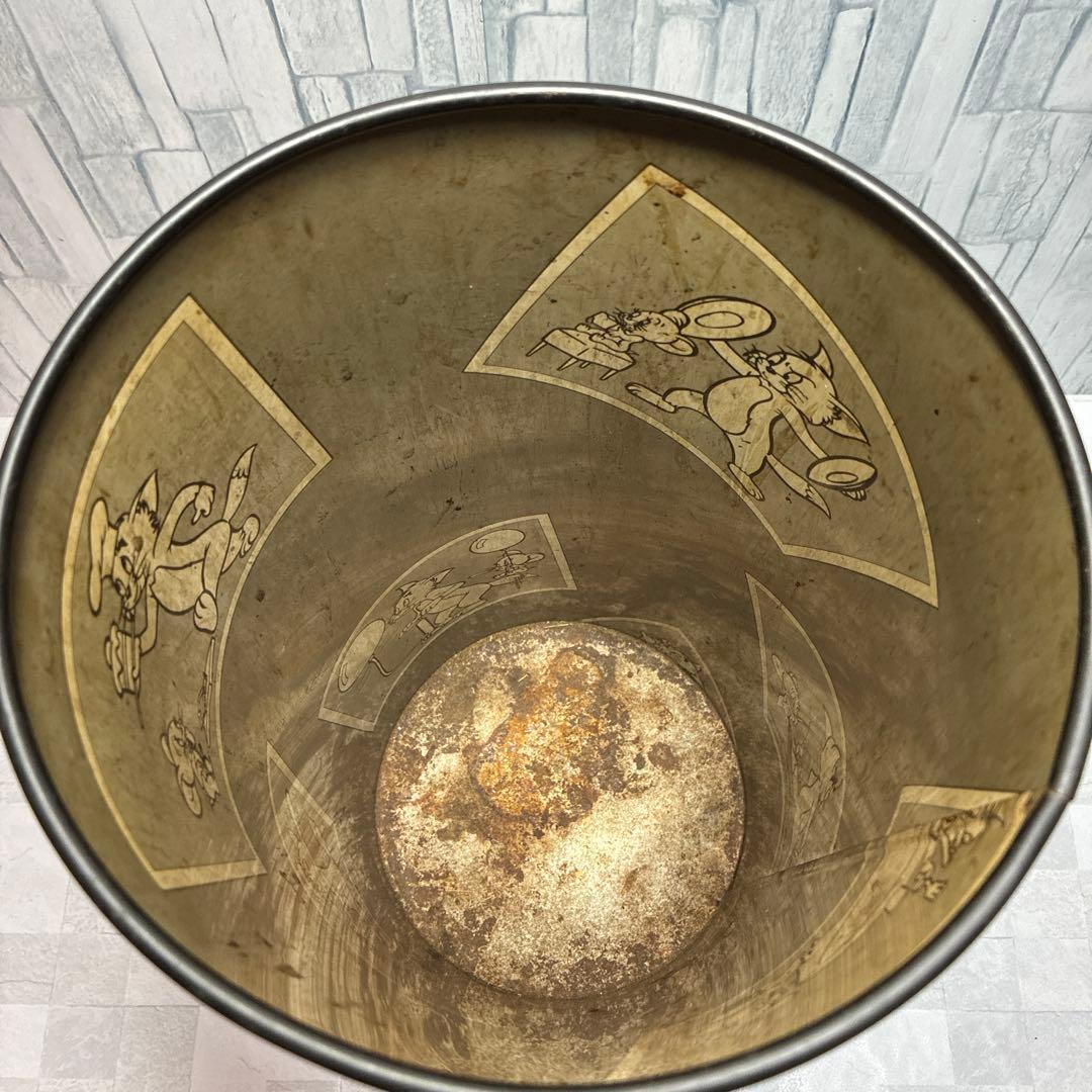 トムとジェリー 1983 ブリキ ダストボックス ゴミ箱 昭和 初期 レトロ