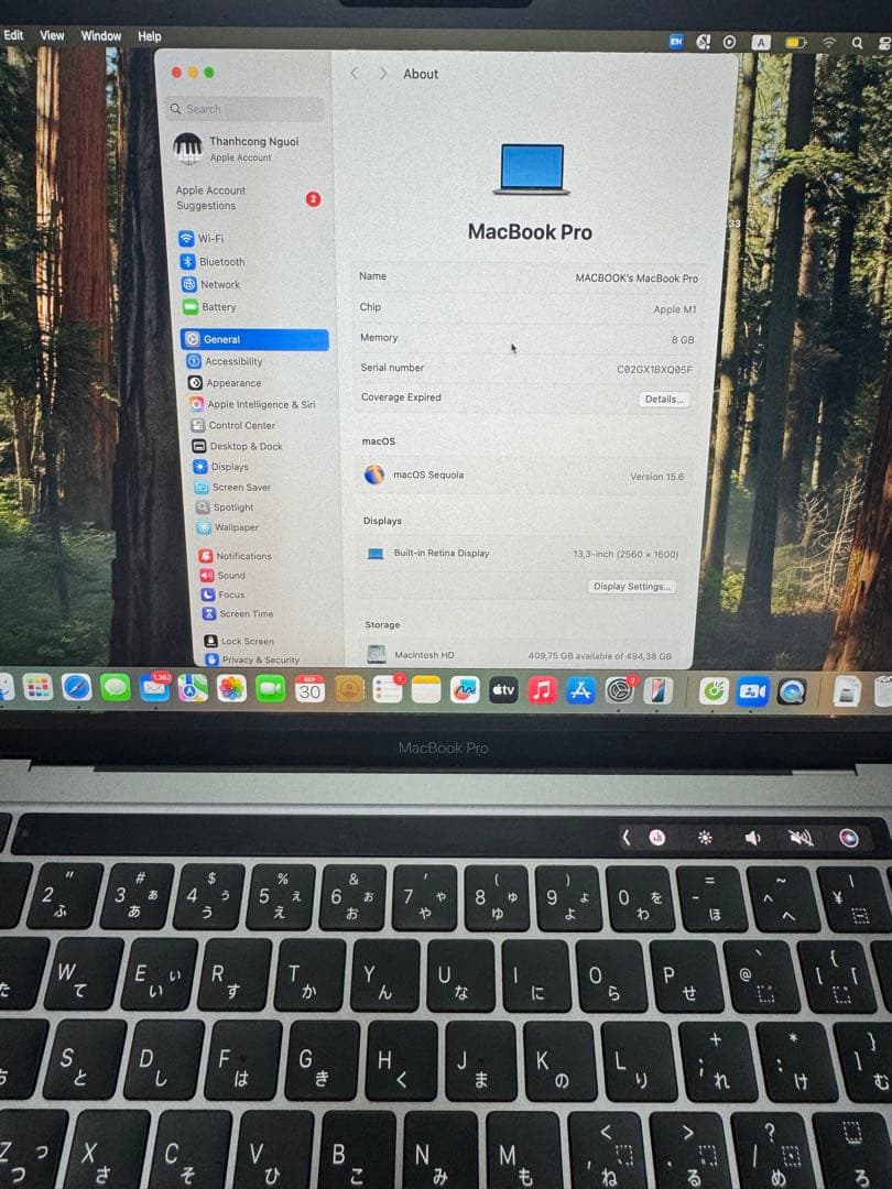 超美品.充放電23回.MacBook Pro M1 8G/512G 2020