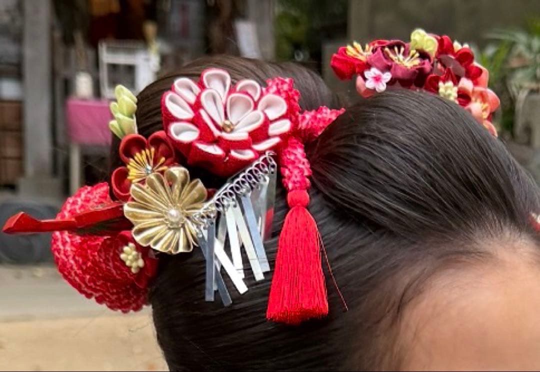 七五三髪飾り７歳　日本髪