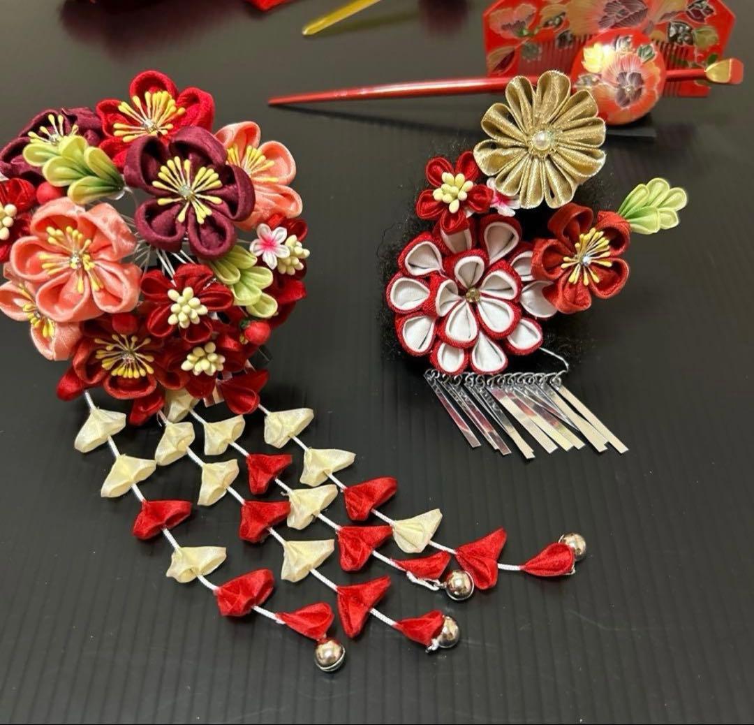 七五三髪飾り７歳　日本髪