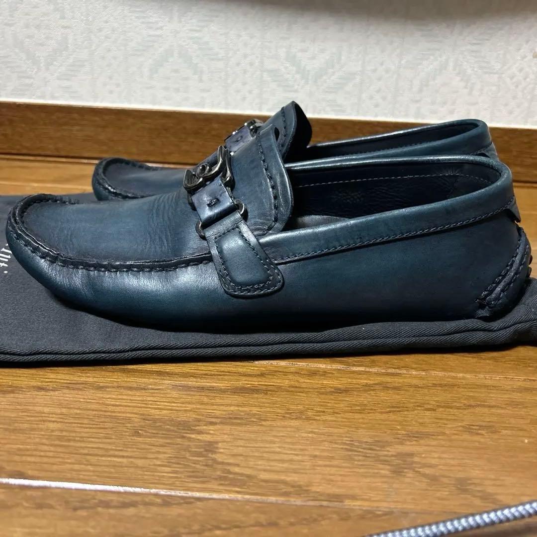 Berluti ネイビー レザー ローファー 保存袋付き