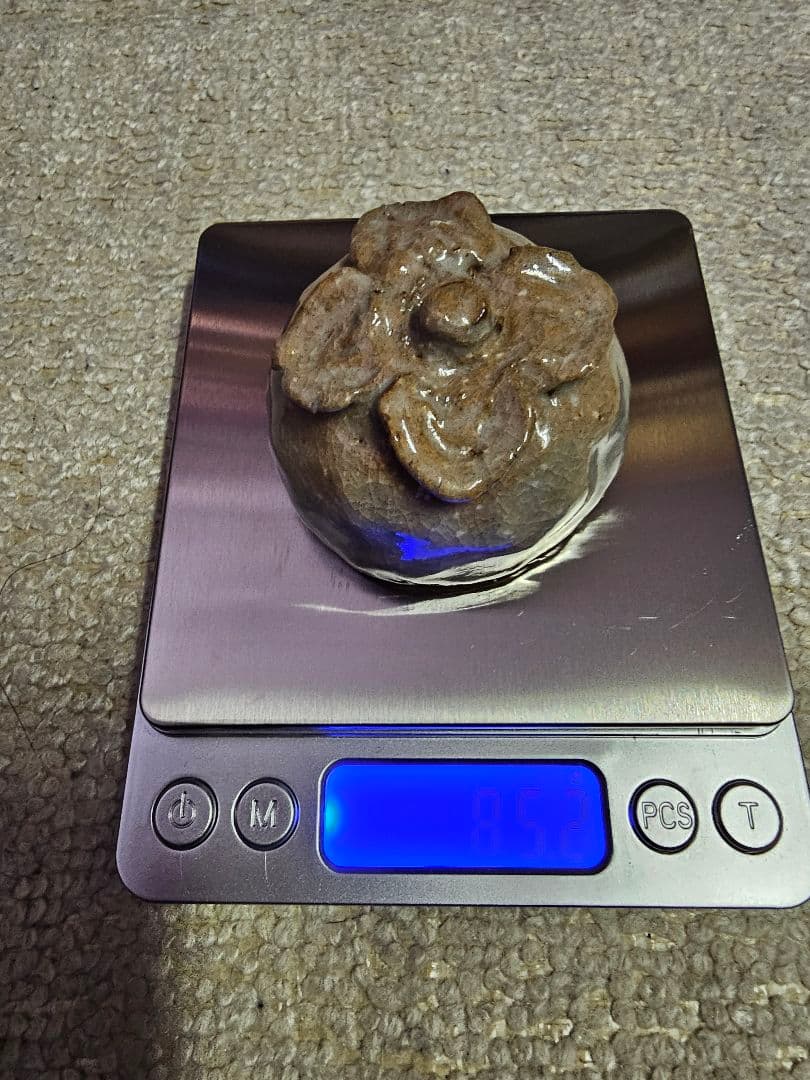 萩焼 天寵山七代 兼田三左衛門作 柿香合 共箱 栞付き