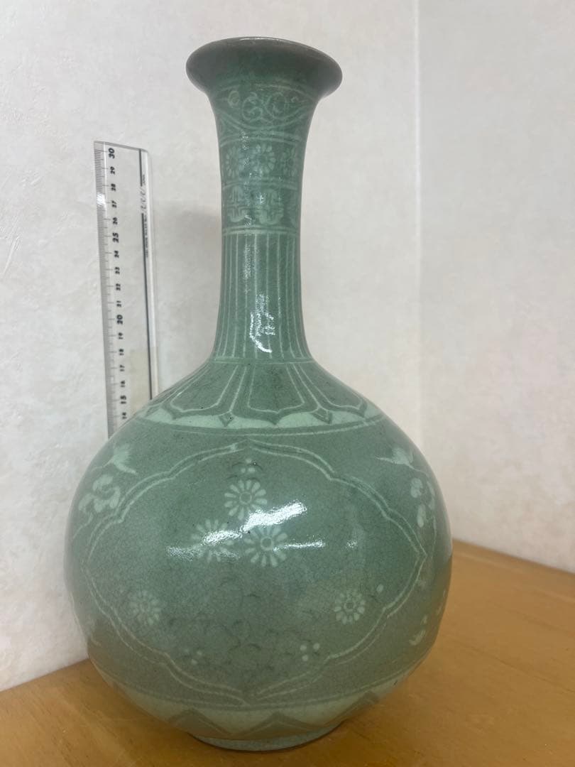 朝鮮李朝高麗天球瓶　古美術　唐物コレクション韓国骨董　アンティーク江戸　青磁