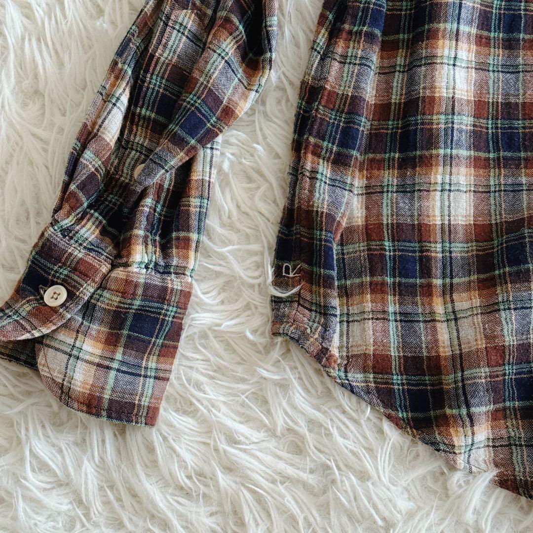 現行タグ✨45R ダブルガーゼシャツ ワンポイントR刺繍 2サイズ チェック