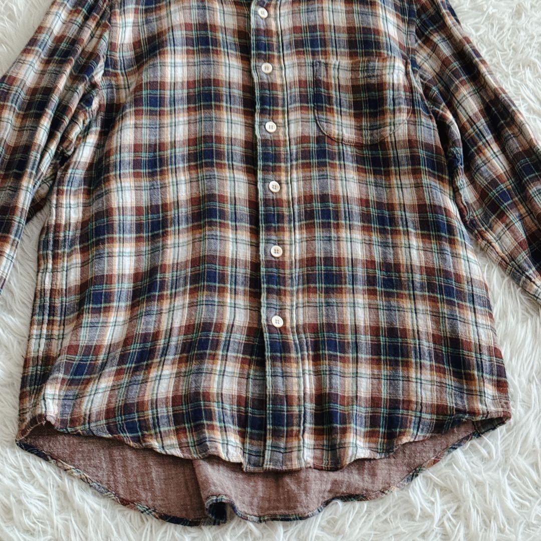 現行タグ✨45R ダブルガーゼシャツ ワンポイントR刺繍 2サイズ チェック