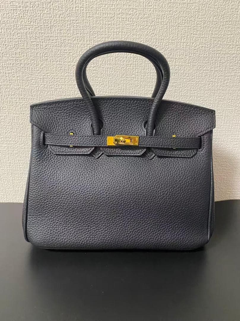 ブラック レザー ハンドバッグ birkin 25*20*13