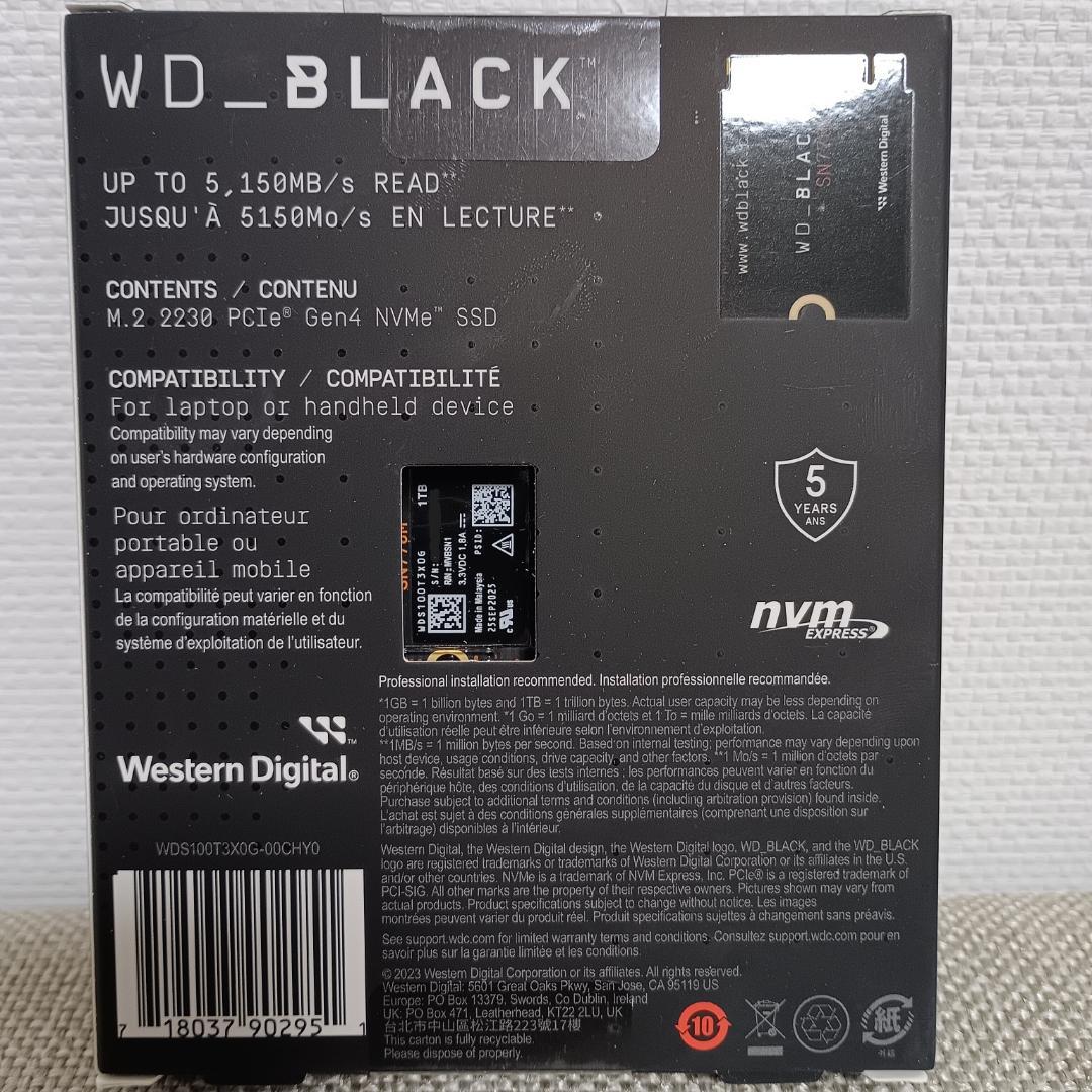 【新品】 WD_BLACK SN770M 1TB SSD WDS100T3X0G