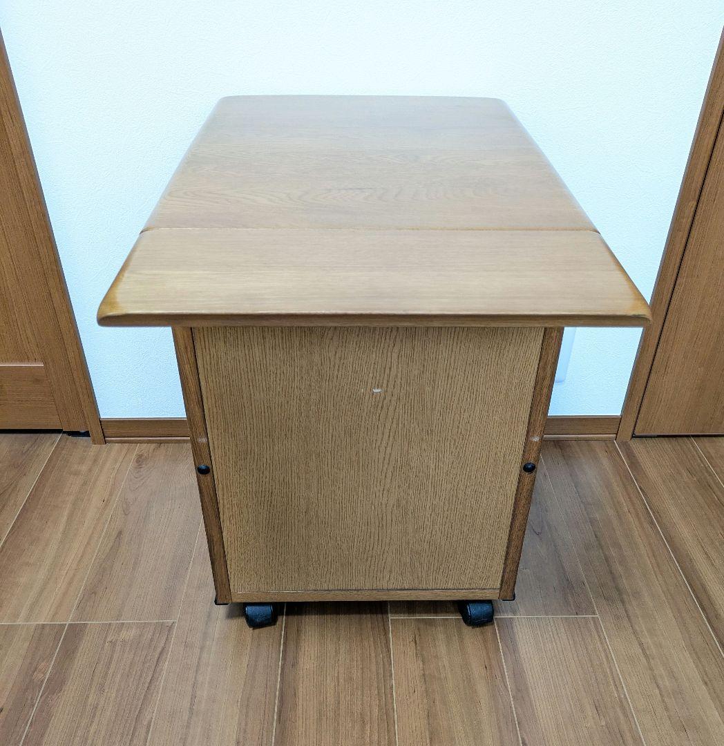 カリモク デスクワゴン 昇降式 バタフライ拡張天板