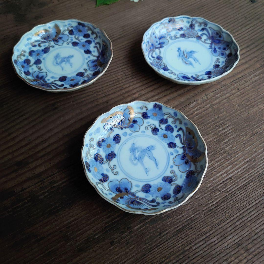 【ご成約】宙吹きガラス クランベリー色の螺旋の氷コップ と骨董の器 おまとめ