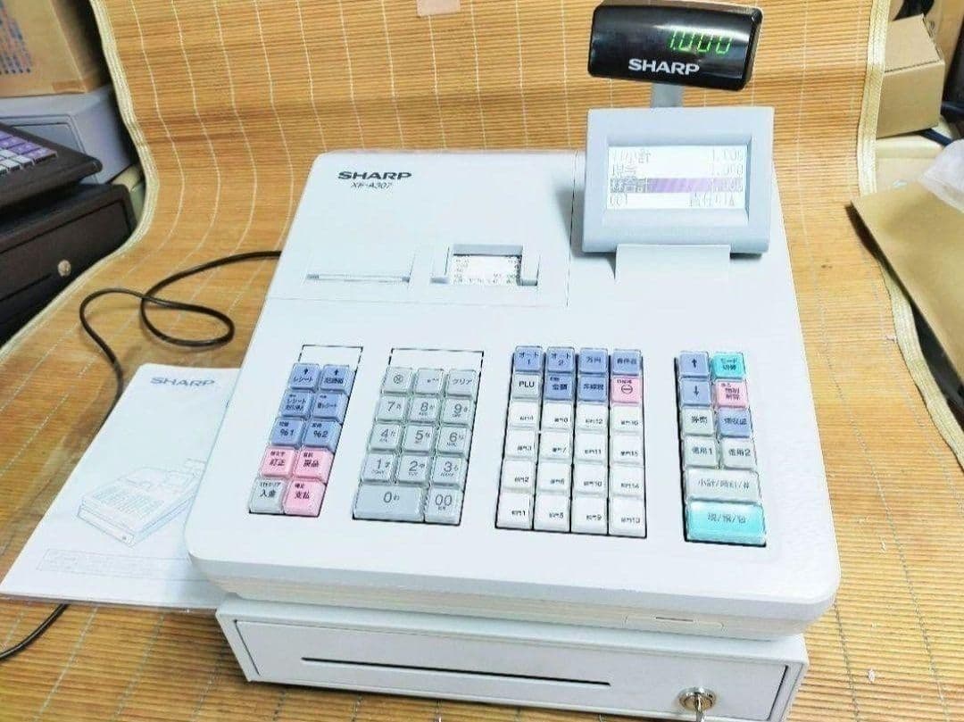 シャープレジスター　XE-A307　PC連携売上管理　フル設定無料　307333