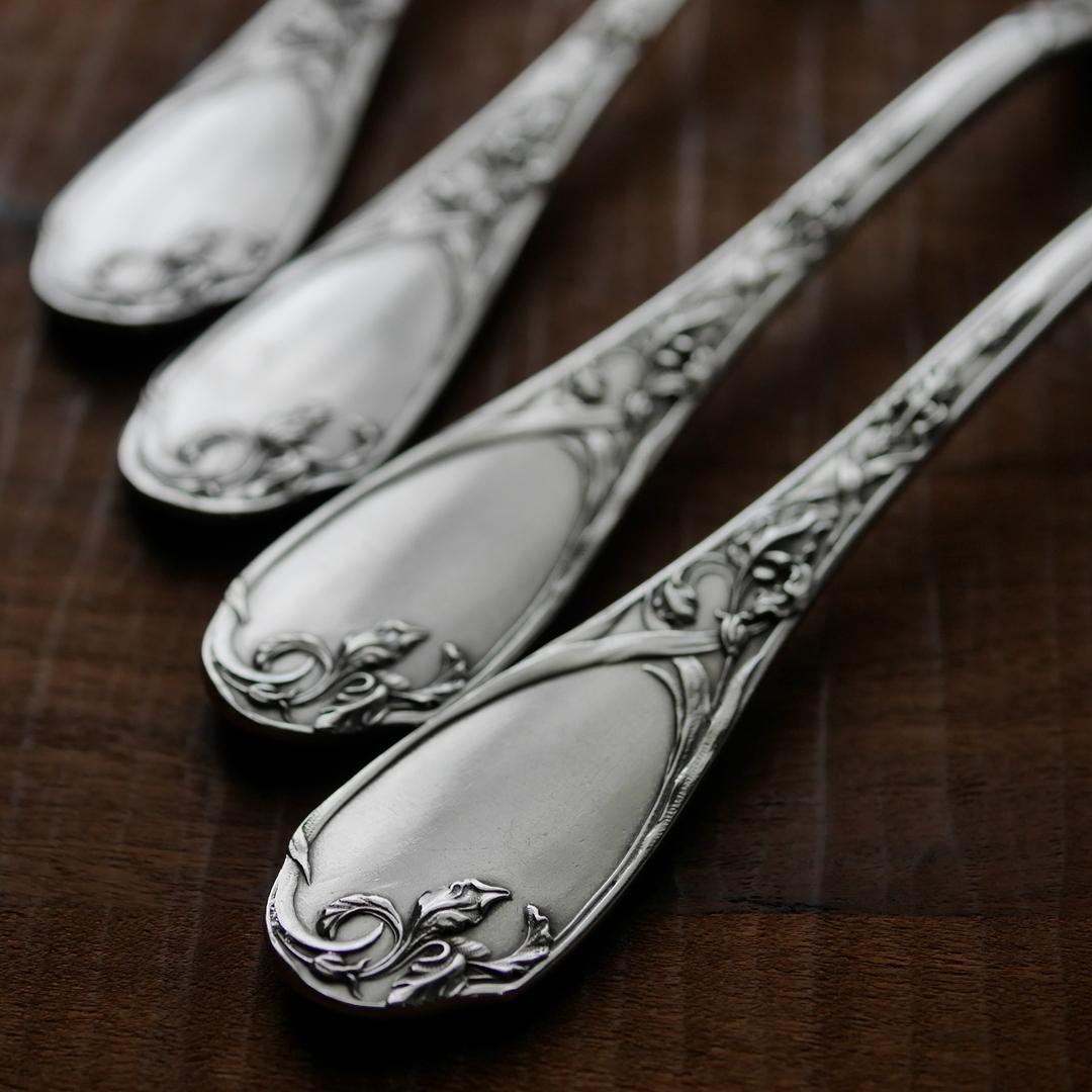 ◆PUIFORCAT◆ピュイフォルカ◆アイリス◆純銀カトラリー2客セット◆