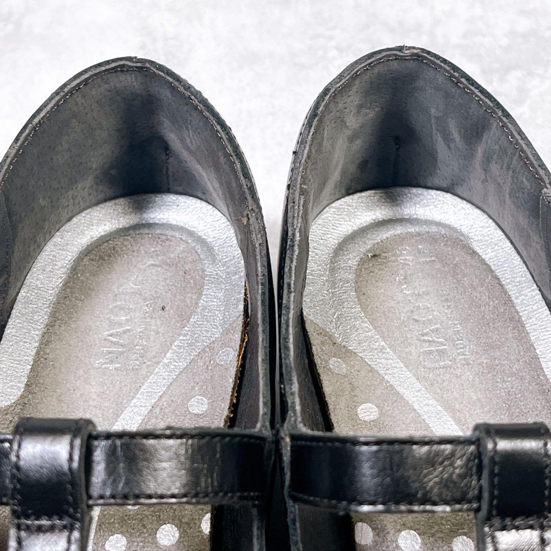 美品【NAOT】テテ　(40) フラットパンプス Tストラップ　レザー 黒