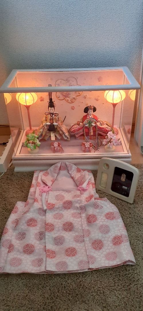 かわいい雛人形セット 　ケースつき