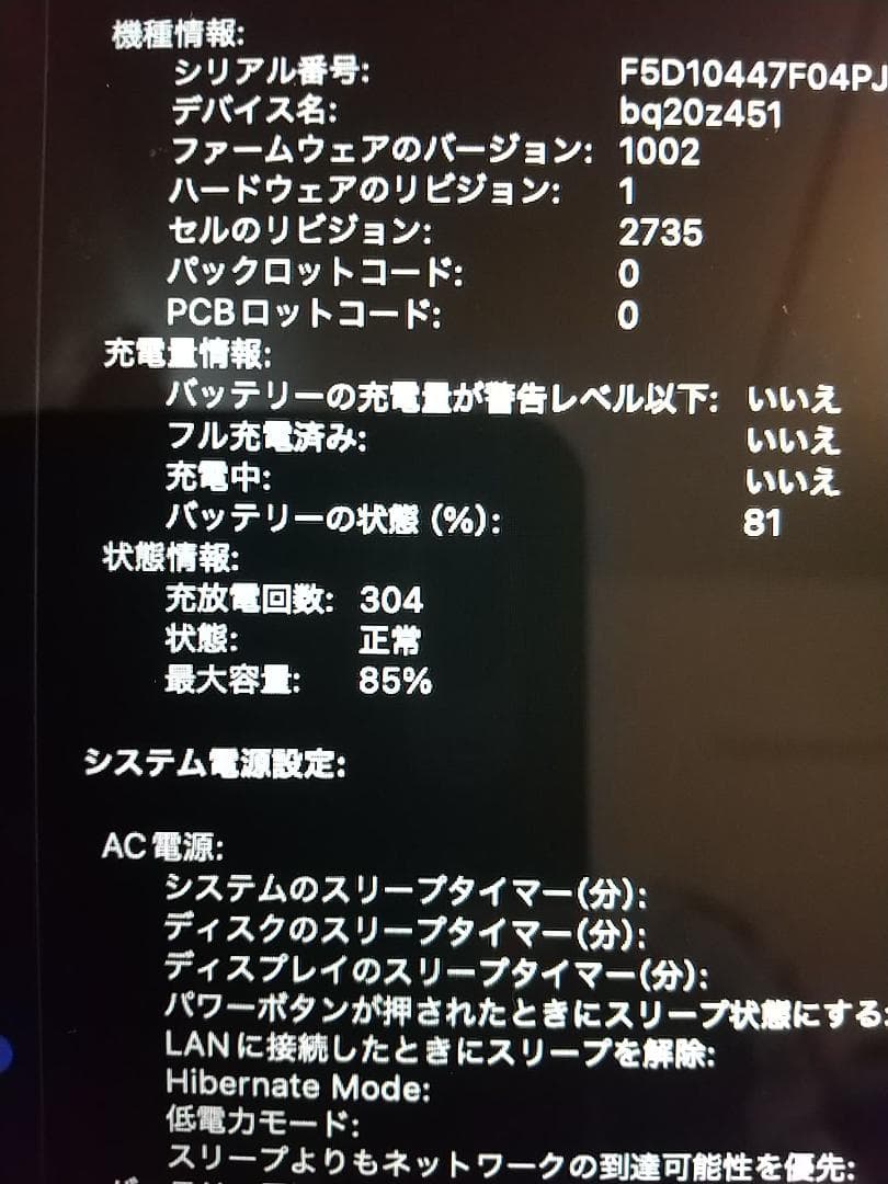 ジャンク品 画面にムラ有り MacBook Air (M1, 2020)（47）