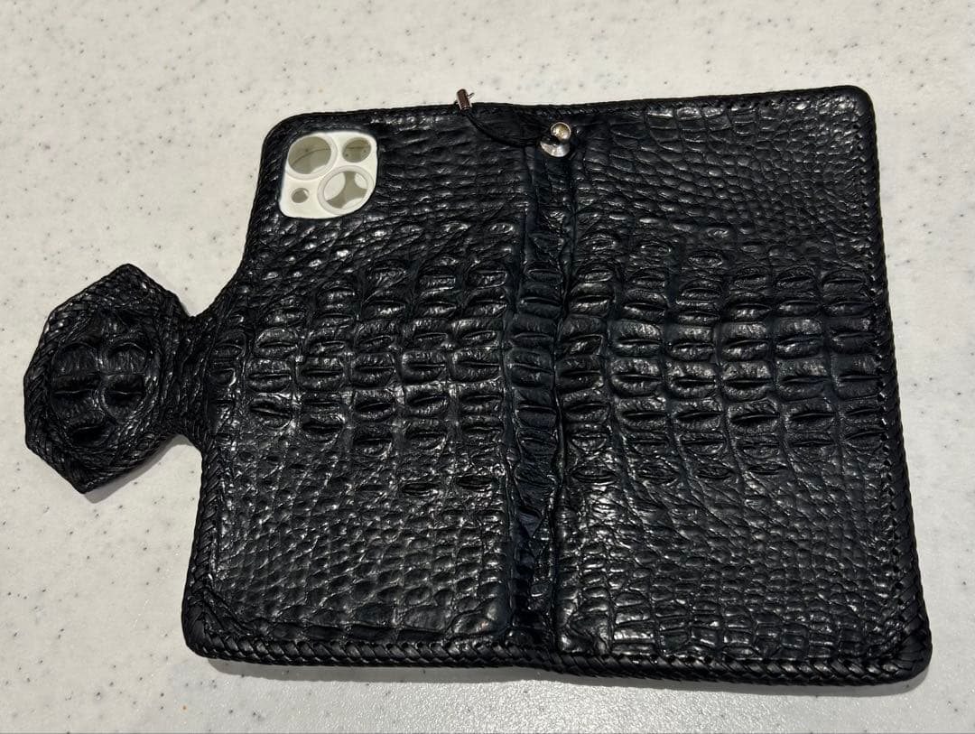 クロコダイルレザー 携帯ケース　ihone14plus ihoneケース