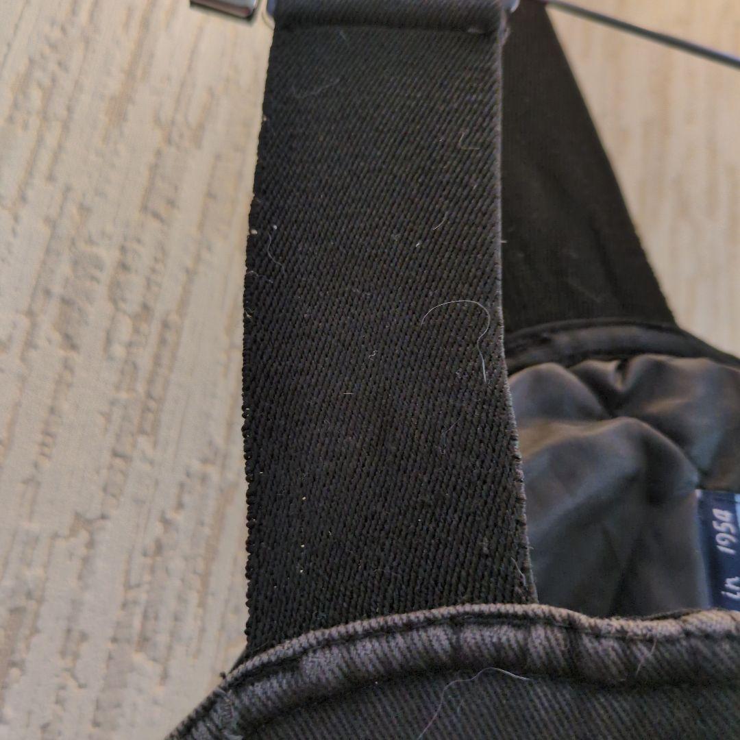 極寒対策に【RefrigiWear】中綿入り デニム オーバーオール 黒L　稀