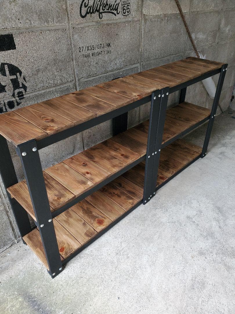 男前インテリア　棚　ハンドメイド インダストリアル　男前　シェルフ　棚　0525