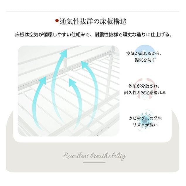 超赤字！ロフトベッド パイプベッド 階段付き シングルベッド北欧風 BLACK