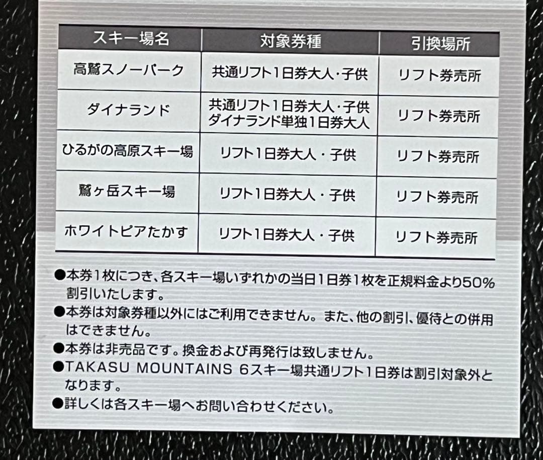 高鷲　鷲ヶ岳　2025-2026 リフト50％割引券＆お食事券セット