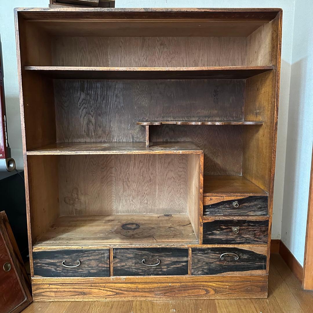 昭和レトロ　アンティーク茶箪笥 水屋箪笥 食器棚 飾り棚 茶棚　古家具