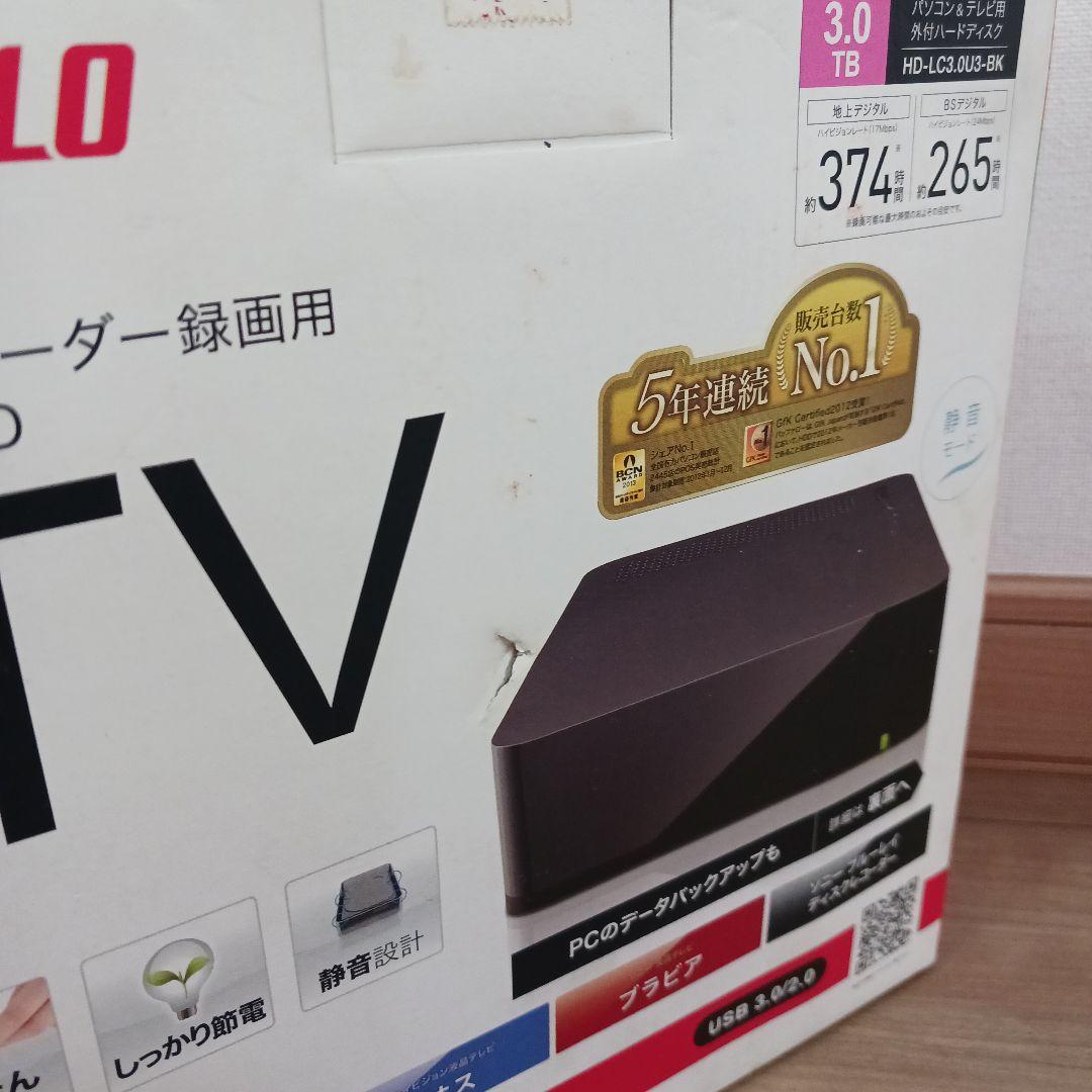 BUFFALO パソコン&テレビ用外付けハードディスクHD-LC3.0U3-BK