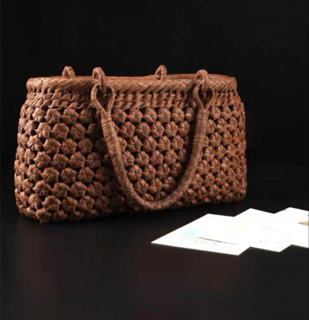 山葡萄かごバッグ 新品バッグ 手提げ 籠 保存袋付き 手作りバッグ