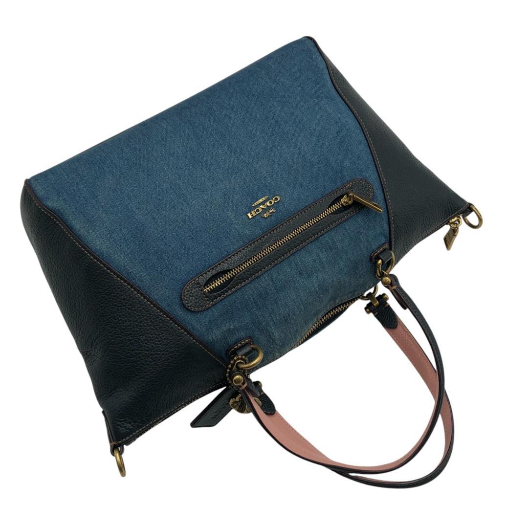 【美品】COACHコーチ　2way　ショルダーバッグ　ハンドバッグ　デニム