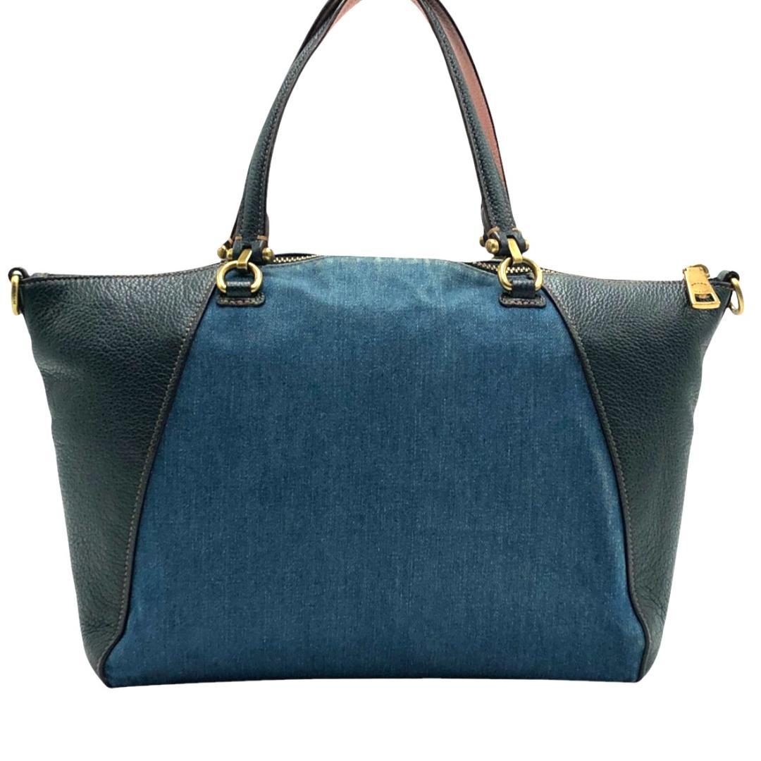 【美品】COACHコーチ　2way　ショルダーバッグ　ハンドバッグ　デニム