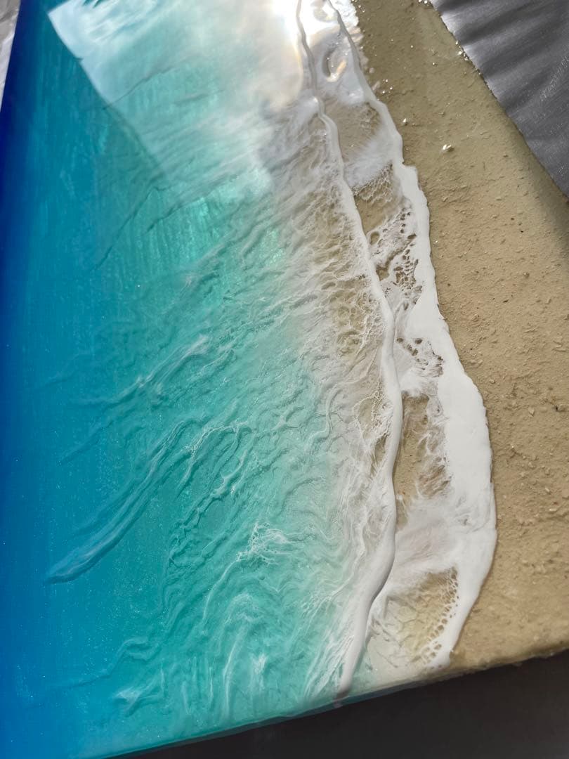 「受注制作」オーシャンレジン海アートロングパネルBIGパネル　W90㎝　H30㎝