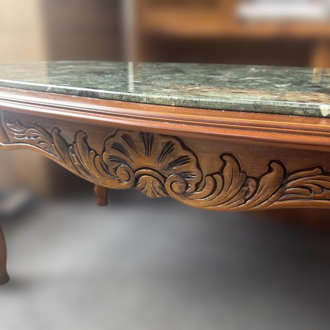 イタリア製　アンティーク　大理石　デーブル　猫脚