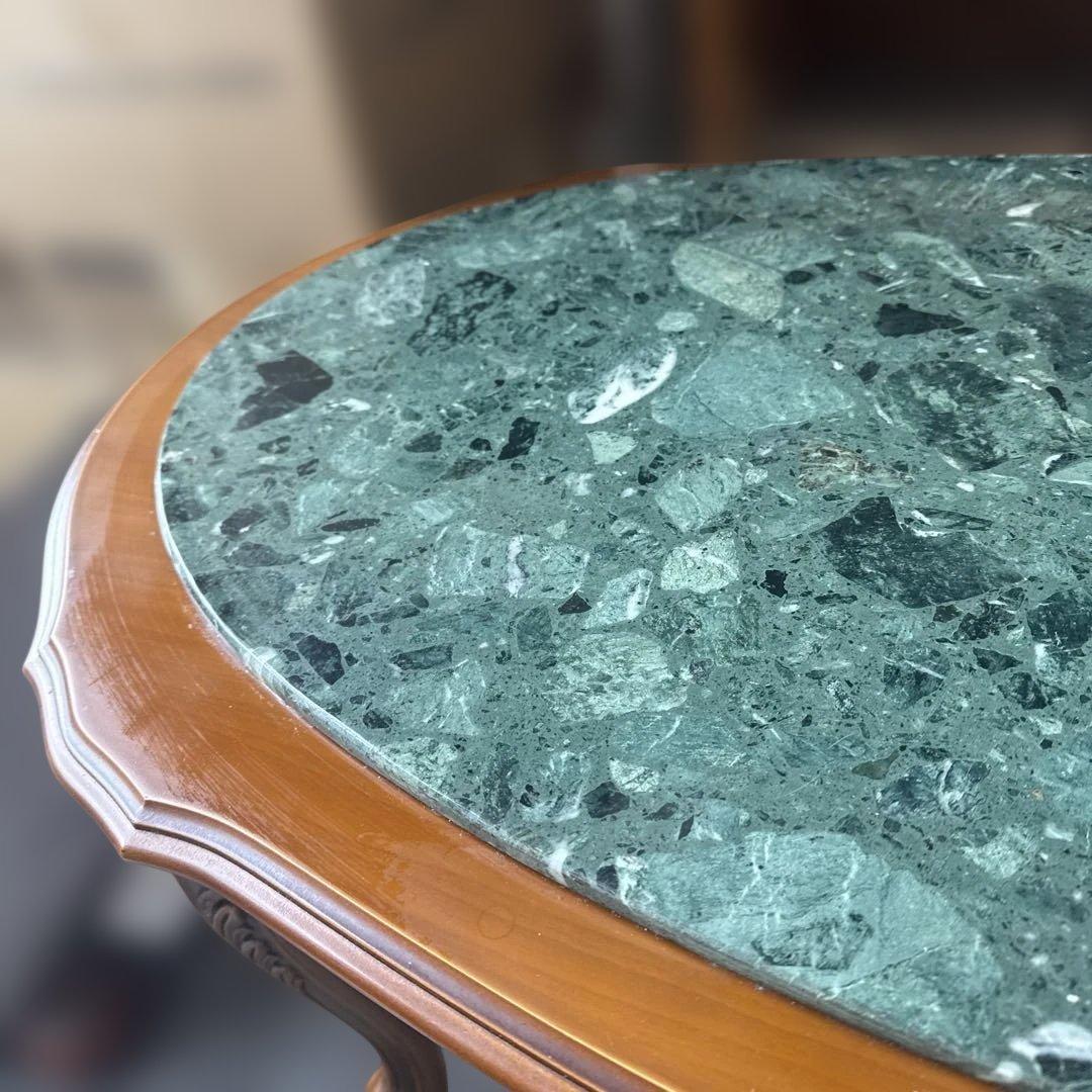 イタリア製　アンティーク　大理石　デーブル　猫脚