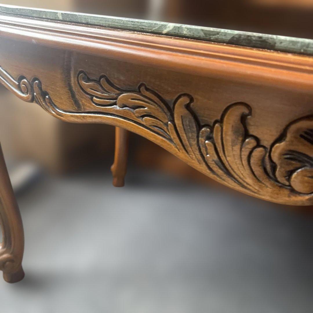 イタリア製　アンティーク　大理石　デーブル　猫脚