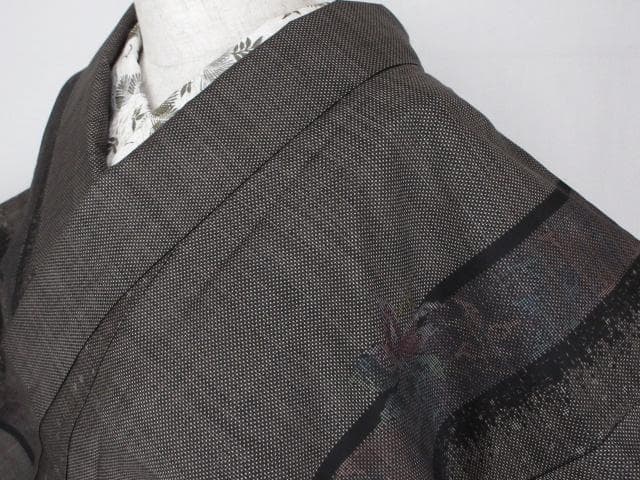 新古品！純泥染＊７マルキ＊本場奄美大島紬＊友原織物＊着物＊１６０ｃｍ＊裄６４