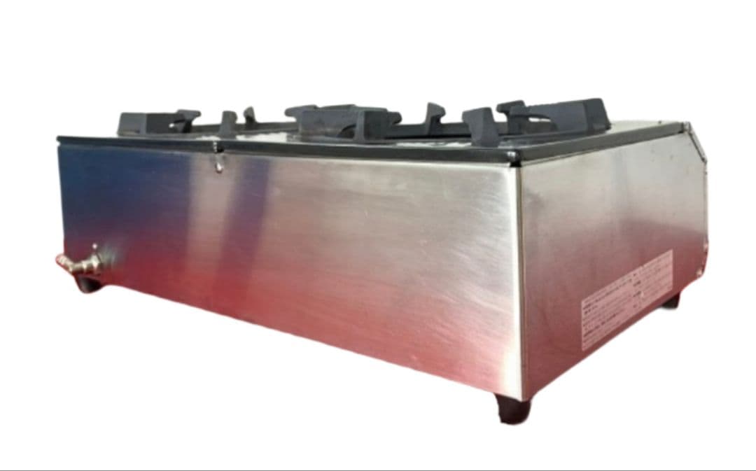 美品 山岡金属 ウルトラガッツ 2口ガステーブルコンロ LPガス 付属付き